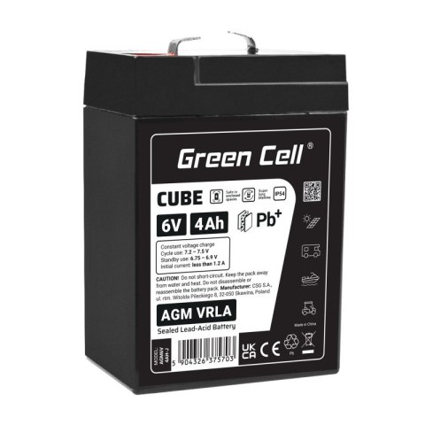 Green Cell Akumulator AGM VRLA 6V 4Ah IP54