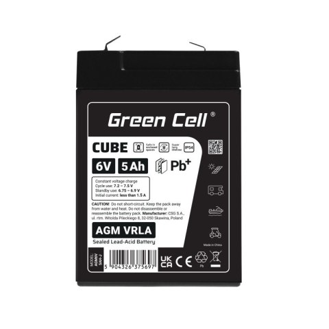 Green Cell Akumulator AGM VRLA 6V 5Ah IP54