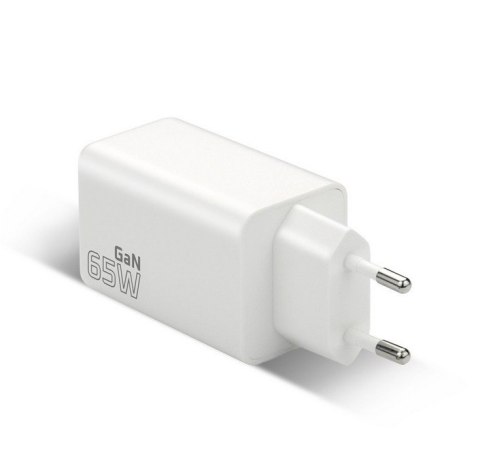 EverActive Ładowarka sieciowa GAN QC 4+ 65W 1XUSB 2XUSB-C biała SC-655Q