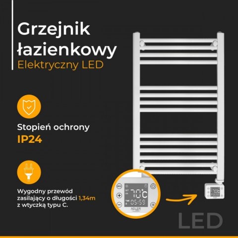 Adler Grzejnik łazienkowy elektryczny LED AD 7824
