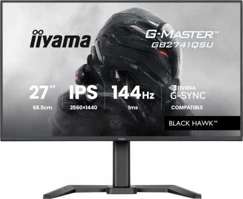IIYAMA Monitor 27 cali GB2741QSU-B1 IPS,QHD,144Hz,1ms,2xUSB, Adaptive G-SYNC,HDMI,DP,350cd, HAS (150) PIVOT