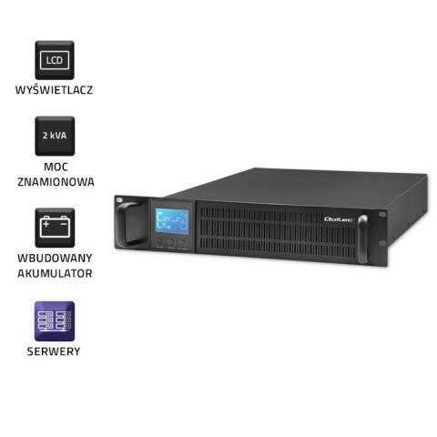 Qoltec Zasilacz awaryjny UPS RACK 2kVA 1600W LCD