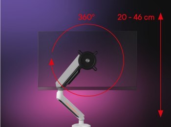 One For All DM8120 Uniwersalny uchwyt do monitora EXPERIENCE RGB, gaming, SINGLE, biały, 21''-45'' 14kg