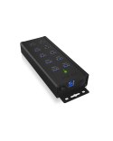 ICY BOX IB-HUB1703-QC3 USB 3.2 Gen 1 (3.1 Gen 1) Type-B 5000 Mbit/s Czarny