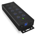 ICY BOX IB-HUB1703-QC3 USB 3.2 Gen 1 (3.1 Gen 1) Type-B 5000 Mbit/s Czarny