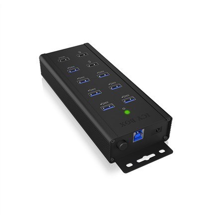 ICY BOX IB-HUB1703-QC3 USB 3.2 Gen 1 (3.1 Gen 1) Type-B 5000 Mbit/s Czarny