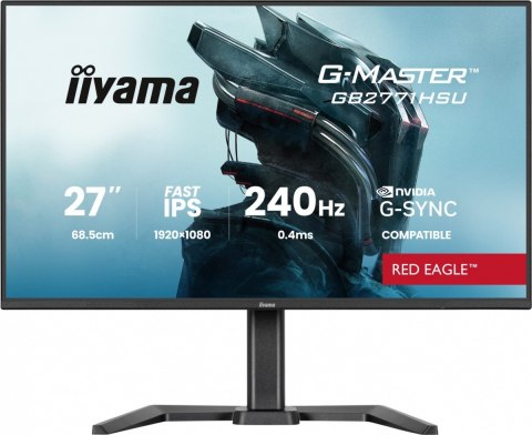 IIYAMA Monitor 27 cali GB2771HSU-B1 0.4ms,Fast IPS, HAS (150) PIVOT, 1xUSB 3.2, 1xUSB C, 240Hz, DP, 2xHDMI,Adaptive G-SYNC-1920x