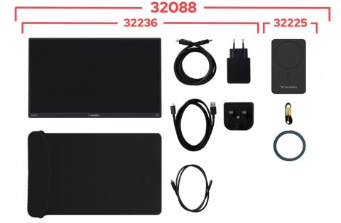 Verbatim Przenośny monitor dotykowy Light zasilany bezprzewodowo Full HD