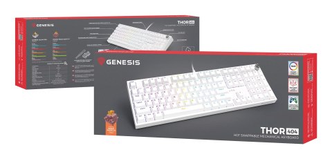 GENESIS NKG-2300 klawiatura Uniwersalne USB QWERTY Angielski Biały
