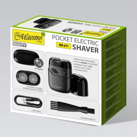 Feel-Maestro Golarka męska podróżna 2 głowice, USB MR-671