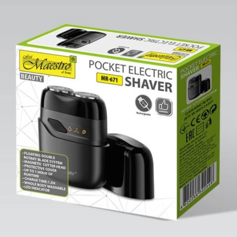 Feel-Maestro Golarka męska podróżna 2 głowice, USB MR-671