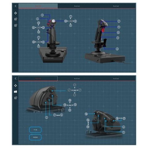 Hori - HOTAS Flight Control System & Mount for PC (Windows 11/10) High-End Flight Stick & Throttle for PC Flight Sims