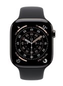 Apple Watch Series 11 GPS + Cellular, koperta 42 mm z tytanu w kolorze łupku, pasek sportowy w kolorze czarnym - rozmiar M/L