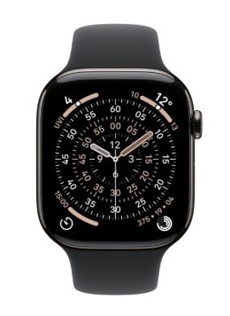 Apple Watch Series 11 GPS + Cellular, koperta 42 mm z tytanu w kolorze łupku, pasek sportowy w kolorze czarnym - rozmiar S/M
