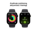 Apple Watch Series 11 GPS + Cellular, koperta 42 mm z tytanu w kolorze łupku, pasek sportowy w kolorze czarnym - rozmiar S/M