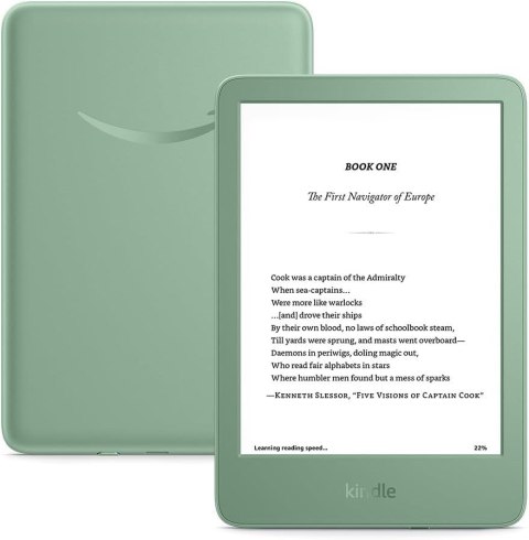 Ebook New Kindle (11th Generation) - 2024 release 6" glare-free 16GB Wi-Fi (Ad-supported) Matcha (WYPRZEDAŻ)