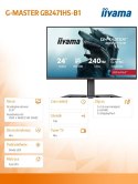 IIYAMA Monitor 23,8 cala GB2471HS-B1 Fast IPS,FHD,240Hz,2xHDMI,DP, 350cd, HAS(150) PIVOT, Adaptive G-SYNC - 1920 x 1080 @48-240Hz Disp