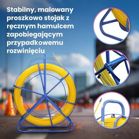 Extralink Pilot do przeciągania kabli Pilot 6mm 200m włókno szklane FRP, śr. 6mm, dł. 200m, żółty