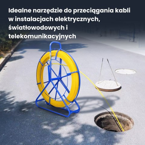 Extralink Pilot do przeciągania kabli Pilot 6mm 200m włókno szklane FRP, śr. 6mm, dł. 200m, żółty