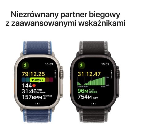Apple Watch Ultra 3 GPS + Cellular, koperta 49 mm z tytanu w kolorze czarnym, bransoleta mediolańska z tytanu w kolorze czarnym - rozm
