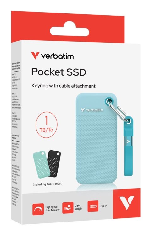 Verbatim Pocket SSD 1 TB USB Type-C 3.2 Gen 2 (3.1 Gen 2) Niebieski