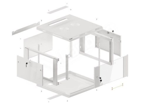 Lanberg WF01-6606-10S stojak 6U Szafa wisząca Szary