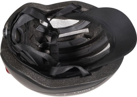 Kask miejski 57-61 cm światła LED czujnik upadku SOS czarny