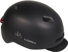Kask miejski 57-61 cm światła LED czujnik upadku SOS czarny