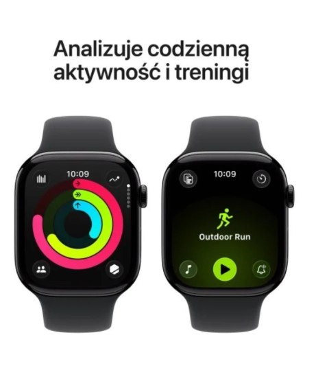 Apple Watch Series 11 GPS+Cellular koperta 42 mm z aluminium w kolorze gwiezdnej szarości, pasek sportowy w kolorze czarnym - rozmiar 