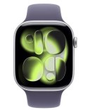 Apple Watch Series 11 GPS+Cellular koperta 42 mm z aluminium w kolorze srebrnym, pasek sportowy w kolorze mlecznego fioletu - rozmiar 