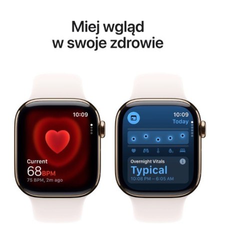 Apple Watch Series 11 GPS + Cellular koperta 42 mm z tytanu w kolorze złotym, pasek sportowy w kolorze łagodnego różu - rozmiar S/M