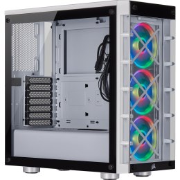 CORSAIR iCUE 465X RGB - Wieża - ATX - Panel boczny z okienkiem (szkło hartowane) - Bez zasilacza (ATX) - Biały - USB/Audio (CC-9