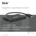 Hub USB Club Hub 3D MST (Multi Stream Transport) DisplayPort 1.4 na 4x DisplayPort, Cztery monitory, 4x 4K30Hz, 8K30Hz
