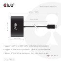 Hub USB Club Hub 3D MST (Multi Stream Transport) DisplayPort 1.4 na 4x DisplayPort, Cztery monitory, 4x 4K30Hz, 8K30Hz