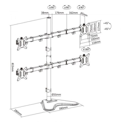 Stojak stołowy 17"-32" / 4TFT 360° przegubowy 9 kg lite Sprzedaż detaliczna