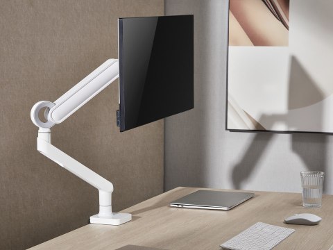 Uchwyt biurkowy do monitora biały detaliczny