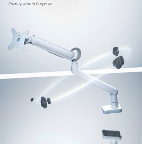 Uchwyt biurkowy do monitora biały detaliczny