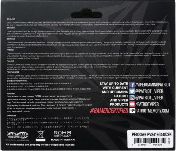 PATRIOT Viper Steel DDR4 2x8GB 3600MHz XMP2