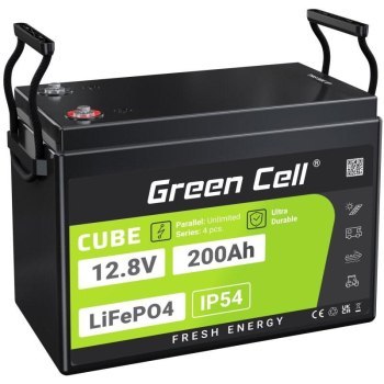 GREEN CELL AKUMULATOR LIFEPO4 CUBE 200AH 12V/12.8V 2560WH LFPGC12V200AH