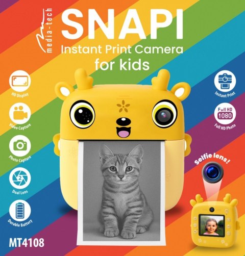 Media-Tech Cyfrowy aparat fotograficzny dla dzieci z drukarką termiczną SNAPI MT4108