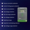 Qoltec Solarny regulator ładowania MPPT z czujnikiem temperatury 40A | 12V/24V | LCD | 2xUSB | Bluetooth | APP | GEL | LiFePO4
