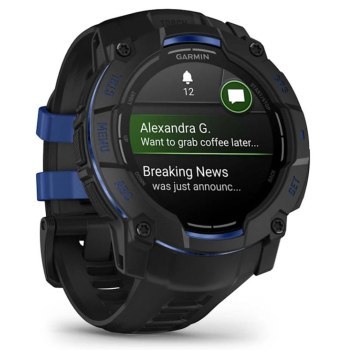 Garmin Instinct 3 AMOLED 50mm czarny z paskiem w kolorze black / bolt blue