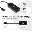 CLUB3D CAC-1520 zmieniacz płci / kabli USB C Ethernet Czarny