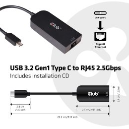 CLUB3D CAC-1520 zmieniacz płci / kabli USB C Ethernet Czarny