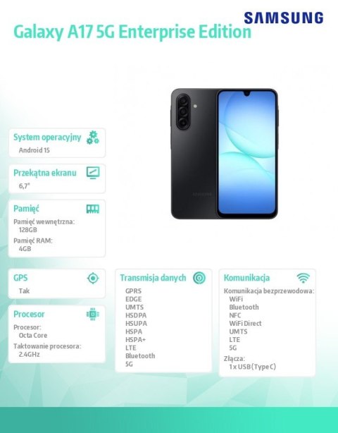 Samsung Smartfon Galaxy A17 5G 4/128GB Enterprise Edition czarny