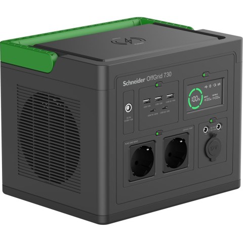 Przenośna elektrownia APC OffGrid 730, 738 Wh litowo-jonowa, LCD, 2 gniazda CEE 7/3 Schuko, Sinewave, 3 USB-A, 2 USB-C, Ładowark