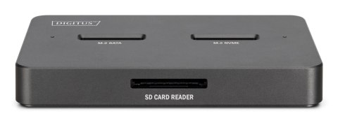 Stacja dokująca USB-C 3.2 Gen2 dla dysków SSD M.2 Duo NVMe oraz SATA (max. 2x 4 TB) z czytnikiem kart SD-Express 7.1 (max. 2 TB)