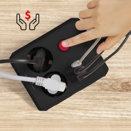 Maclean Listwa zasilająca MCE388 B 2 gniazda, 3xUSB, 110-120V AC 50/60Hz, 2.1A max 2500W, 3m czarna