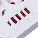 Maclean Listwa zasilająca MCE391 W 6 gniazd 4xUSB-A 1xUSB-C 110-240V AC 50/60Hz, 2.1A max 2500W, biała
