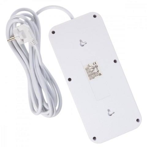 Maclean Listwa zasilająca MCE391 W 6 gniazd 4xUSB-A 1xUSB-C 110-240V AC 50/60Hz, 2.1A max 2500W, biała
